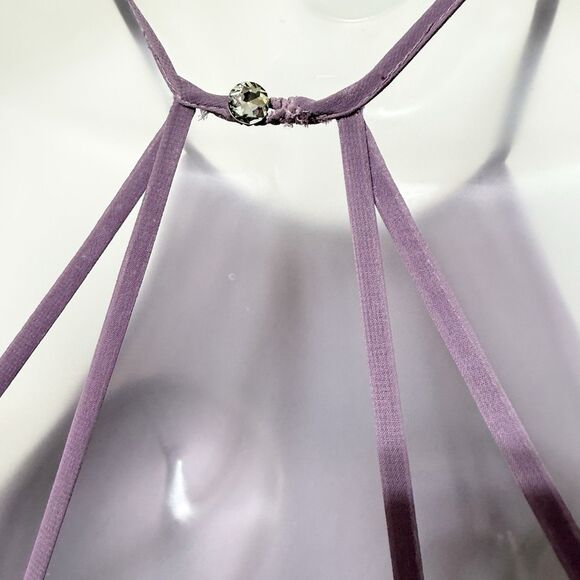 Azazie A2 Lilac Chiffon Halter Maxi Dress Formal Evening Bridesmaid Gown Lined - Picture 7 of 14